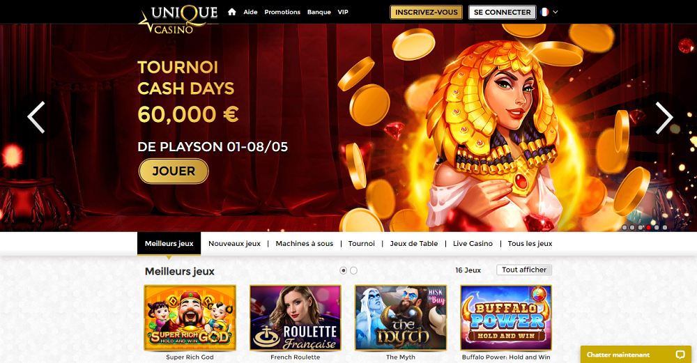 Unique Casino et ses quatre machines à sous les plus populaires
